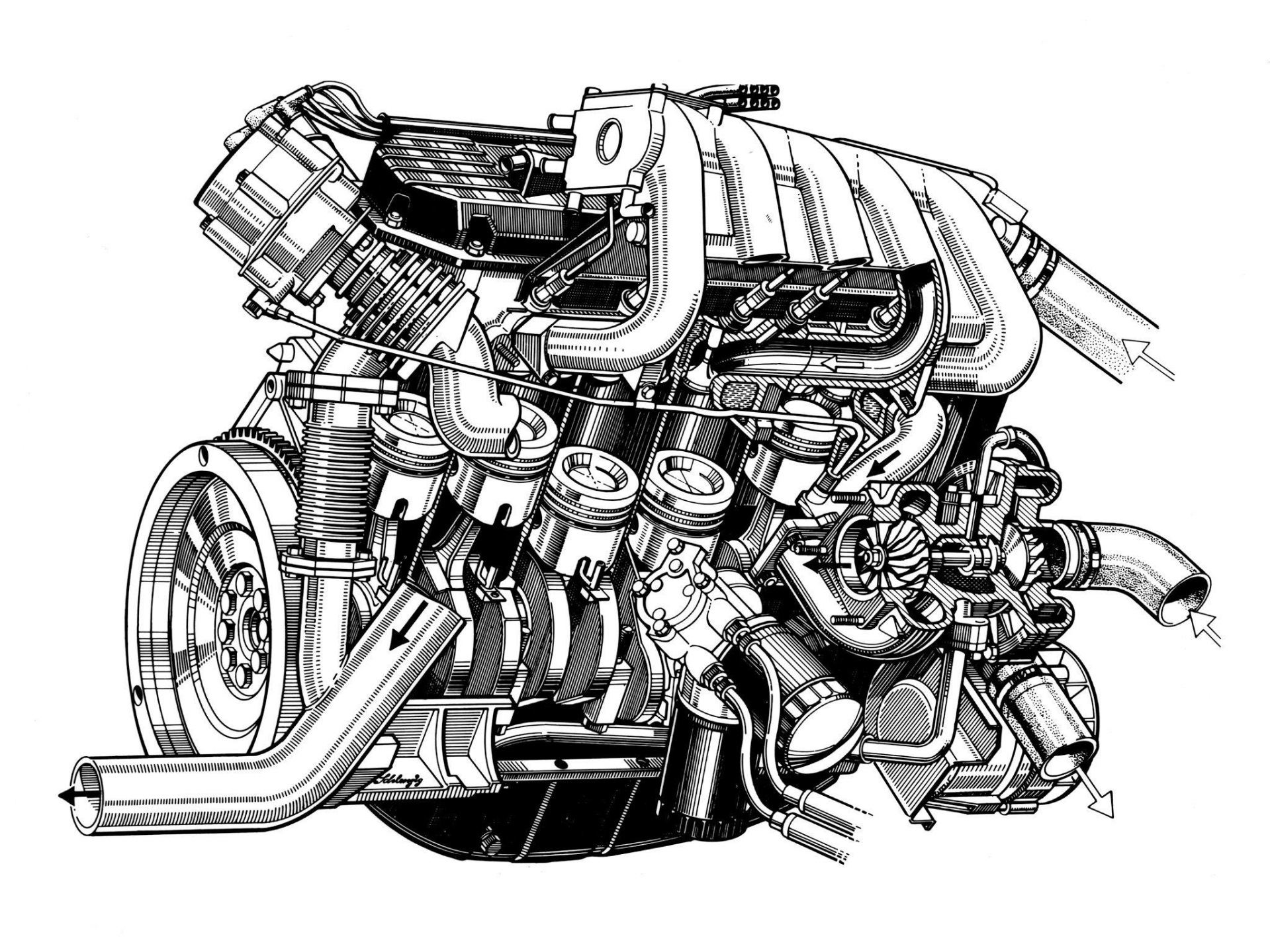 Двигатель автомобиля эскизы