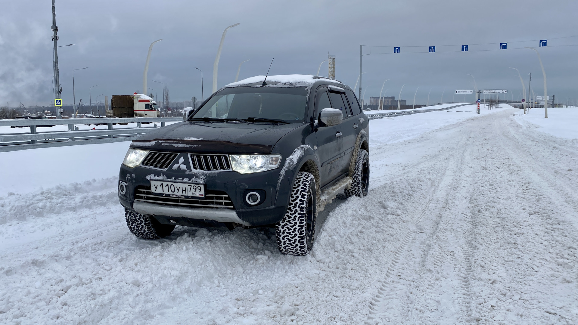 #66 Roadcruza RA1100 зимой — Mitsubishi Pajero Sport (2G), 3,2 л, 2008 года  | шины | DRIVE2