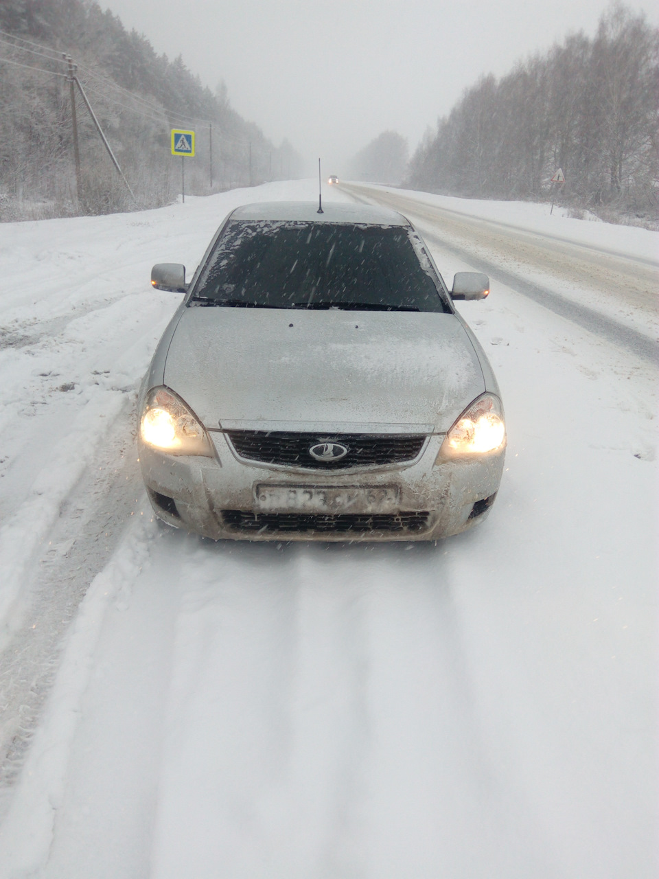 Lada Priora зимой морда