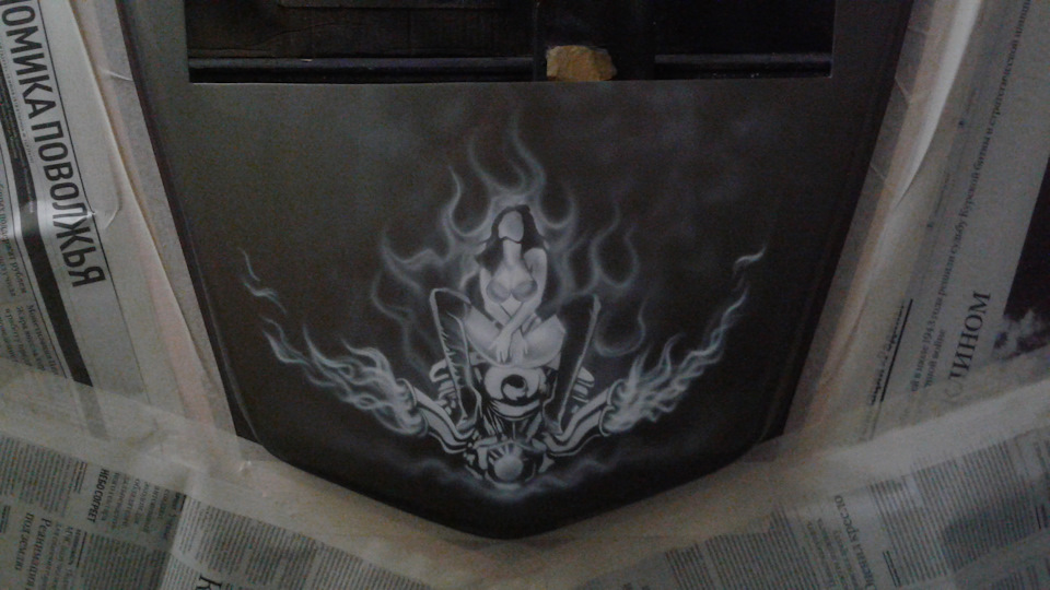 Аэрография, капот. — ГАЗ 2407, 4,2 л, 1984 года | стайлинг | DRIVE2