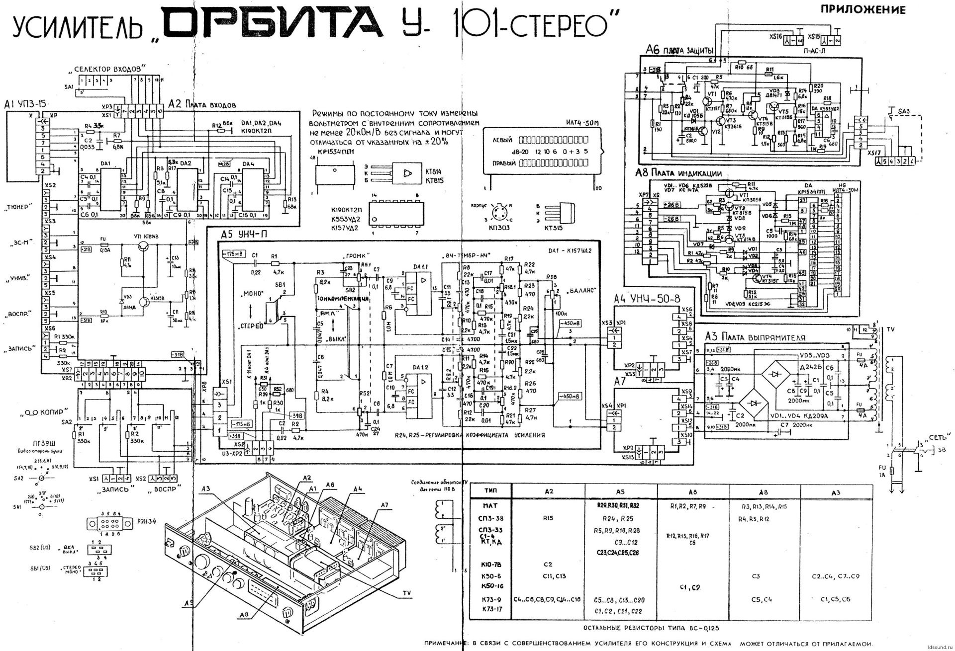 Схема радиотехника у 101 стерео