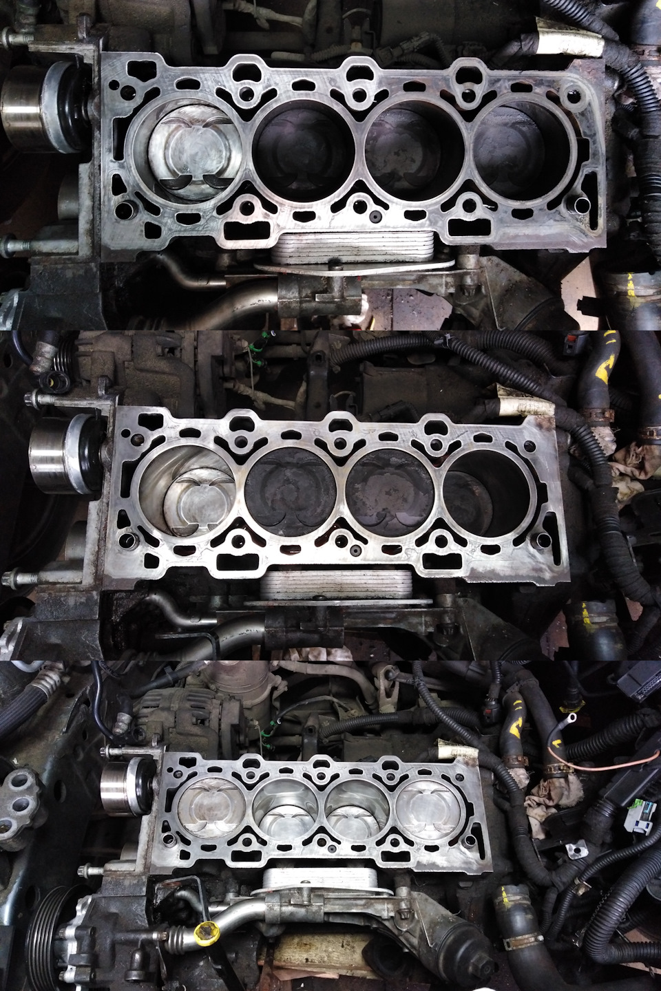 Ремонт ГБЦ -замена маслосъемных колпачков, мойка ГБЦ, чистка поршней от ...