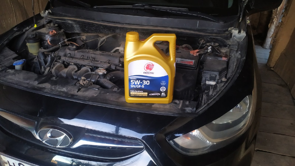 Моторное масло IDEMITSU 5W-30 SN/CF-5 — Hyundai Solaris (1G), 1,6 л ...