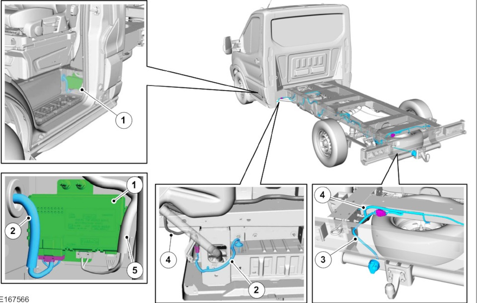 Разъем фаркопа Ford Transit 2014-2020- в блок согласования жгут длинна ...