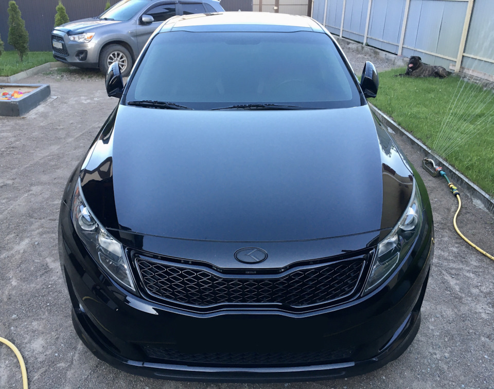 #28 Решетка в чёрный глянец — KIA Optima (3G), 2 л, 2011 года ...