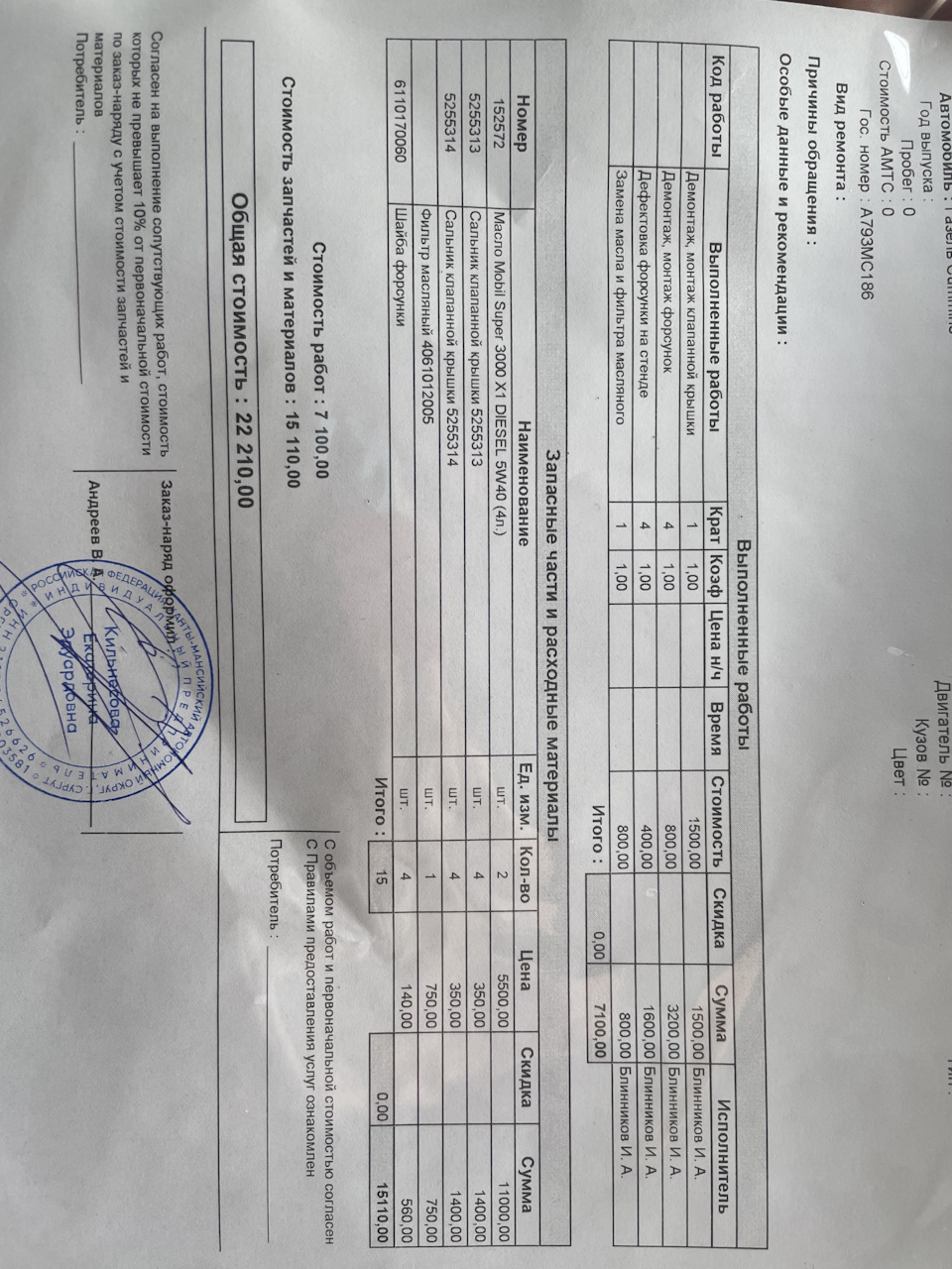 6.04.22 замена масла в ДВС, уровень масла вырос — ГАЗ Газель, 3,5 л, 2017  года | аксессуары | DRIVE2