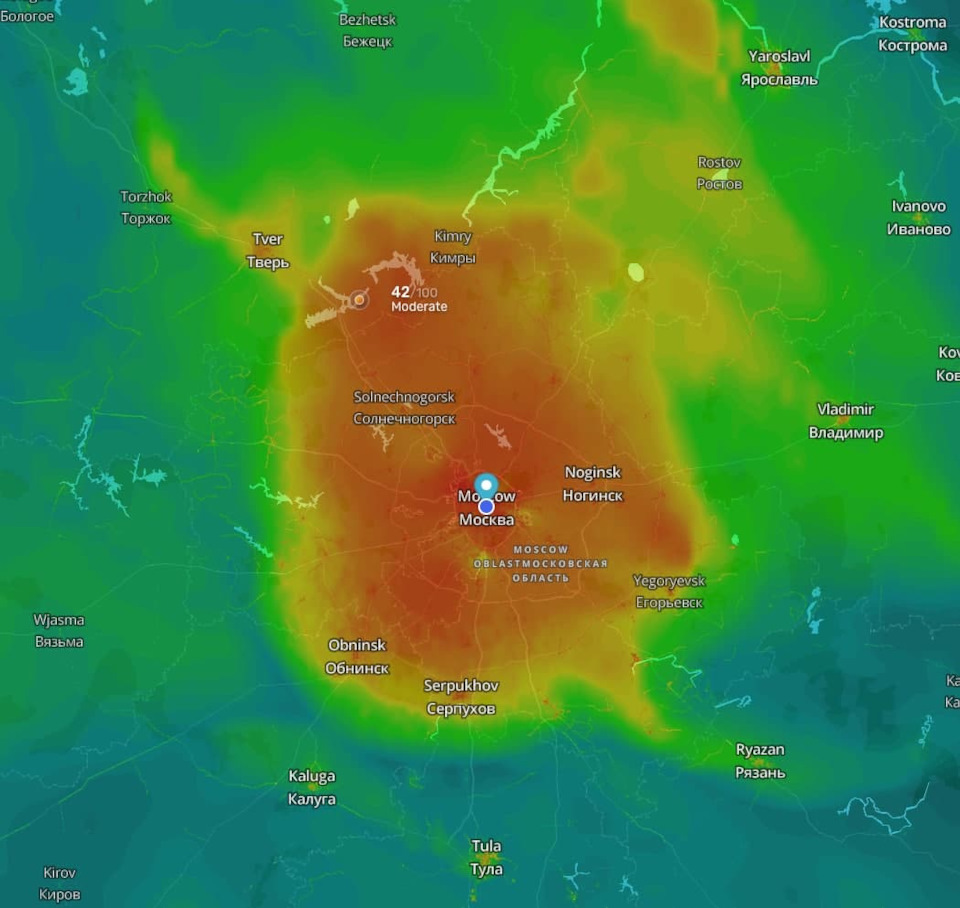 Карта распыления пыльцы