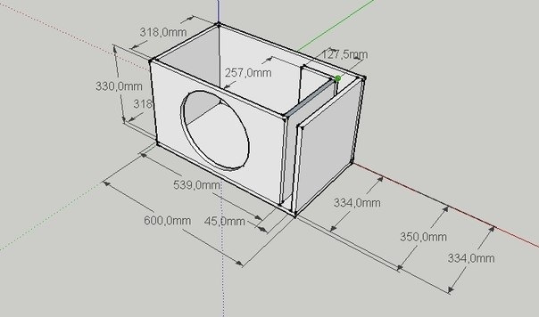 Короб для сабвуфера сони xplod 1300w чертеж