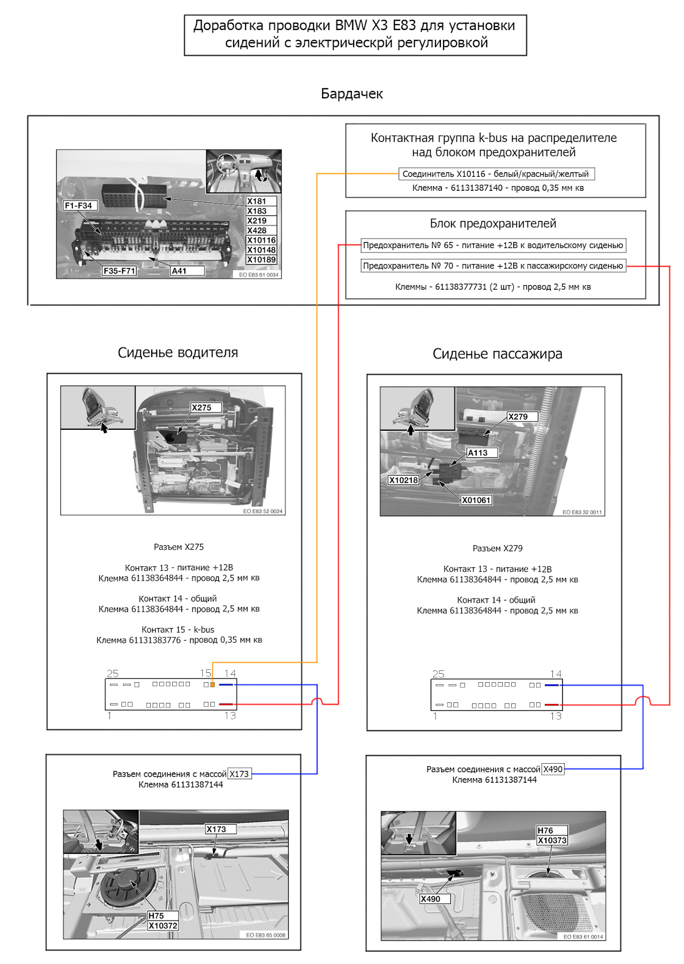 Схема предохранителей e83 bmw x3