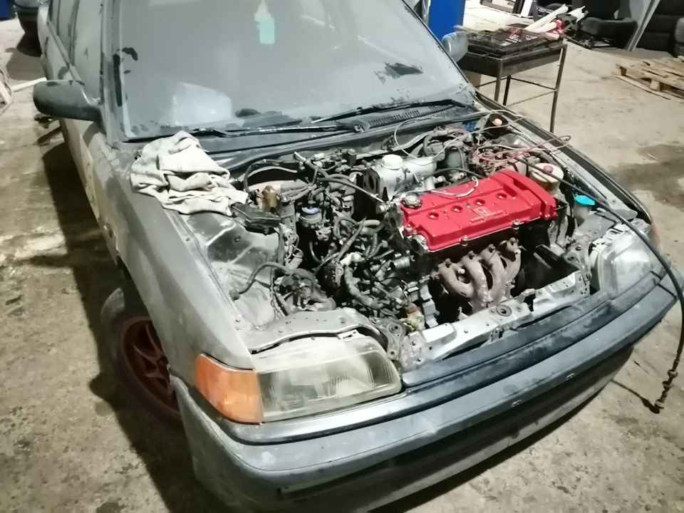 Первый запуск b20z2 85mm — Honda Civic (4G), 1,6 л., 1990 года ...