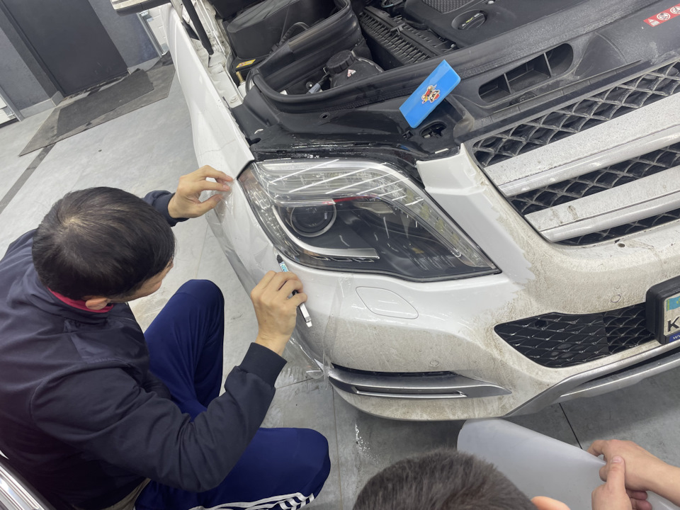 "Броне"пленка на фары — Mercedes-Benz GLK-Class (X204), 3,5 л, 2012 ...