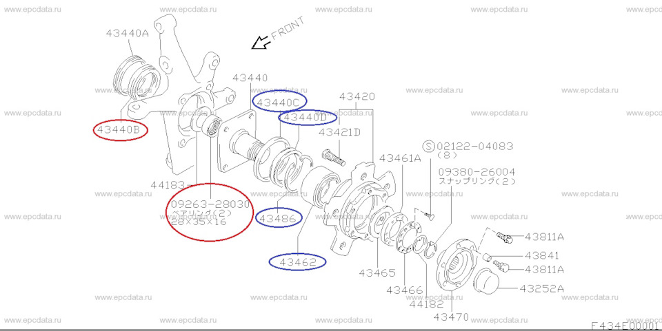Синим выделены детали, входящие в комплект от LYNX — Suzuki Escudo (2G). Запчасти на фото: 0212204083, 0938026004