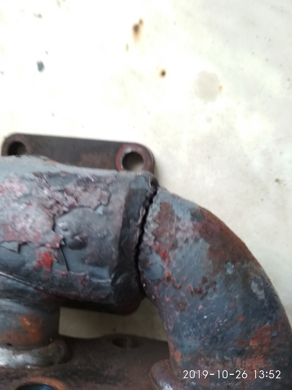 Коллектор выпускной. Самодельный. Конец истории. — FIAT Bravo II, 1,4 л ...