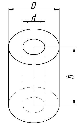 Чертеж цилиндра с отверстием
