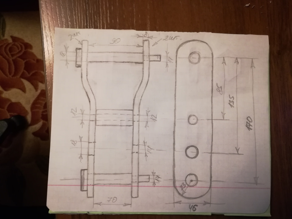 Чертеж серьги газель