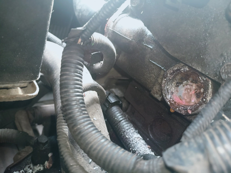 Потёк антифриз из под заглушки ГБЦ — Chery Tiggo 1, 2,4 л, 2007 года ...