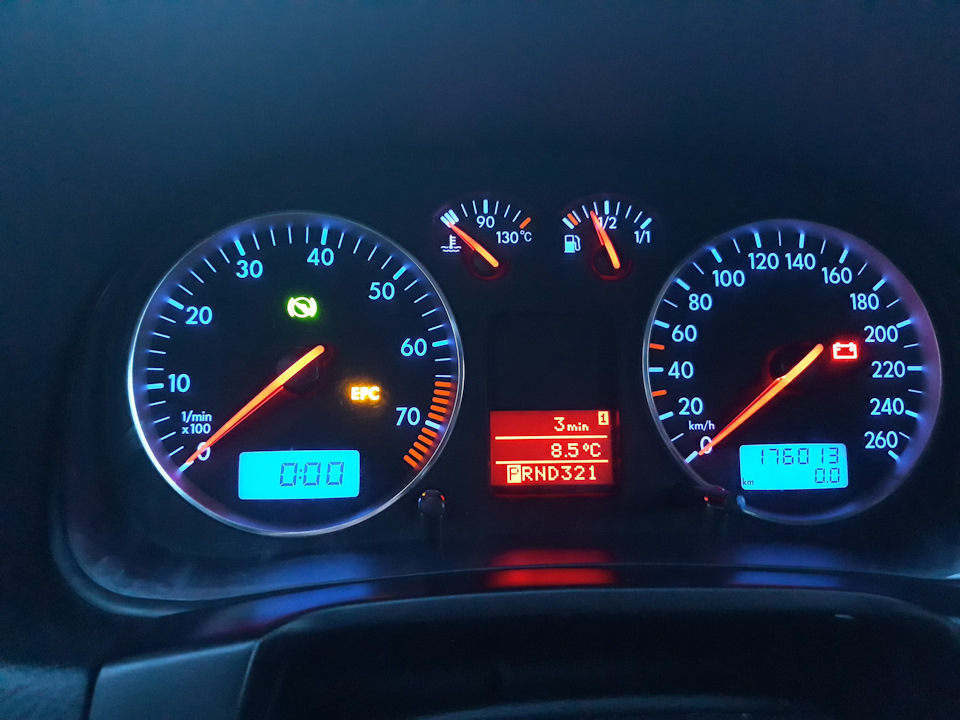 Тест стрелок при включении зажигания… — Volkswagen Golf Mk4, 1,6 л ...