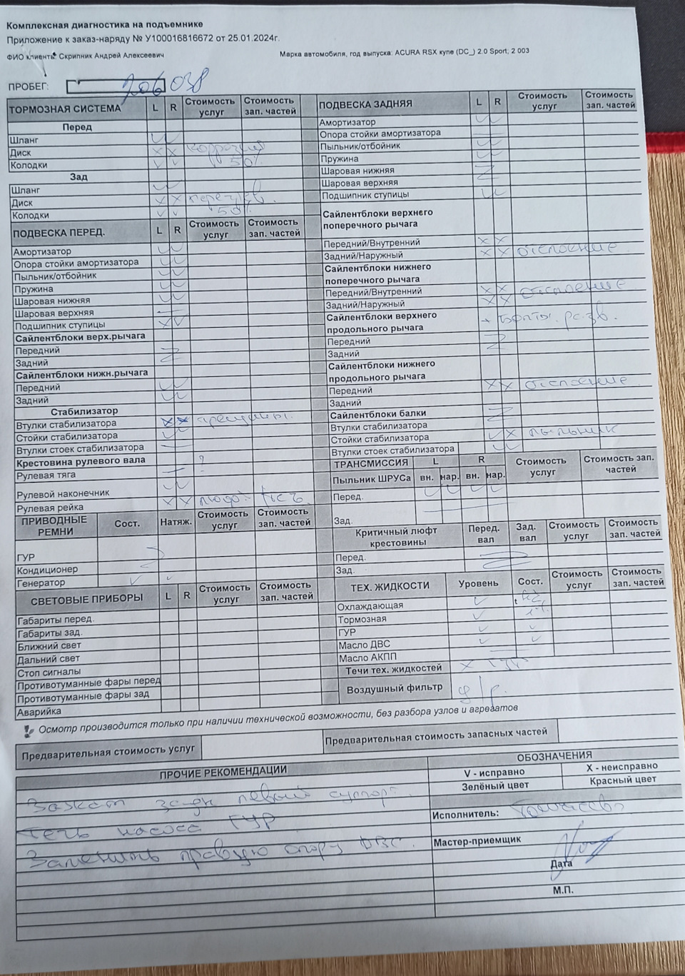 Первые поездки в сервис — Acura RSX, 2 л, 2003 года | визит на сервис ...