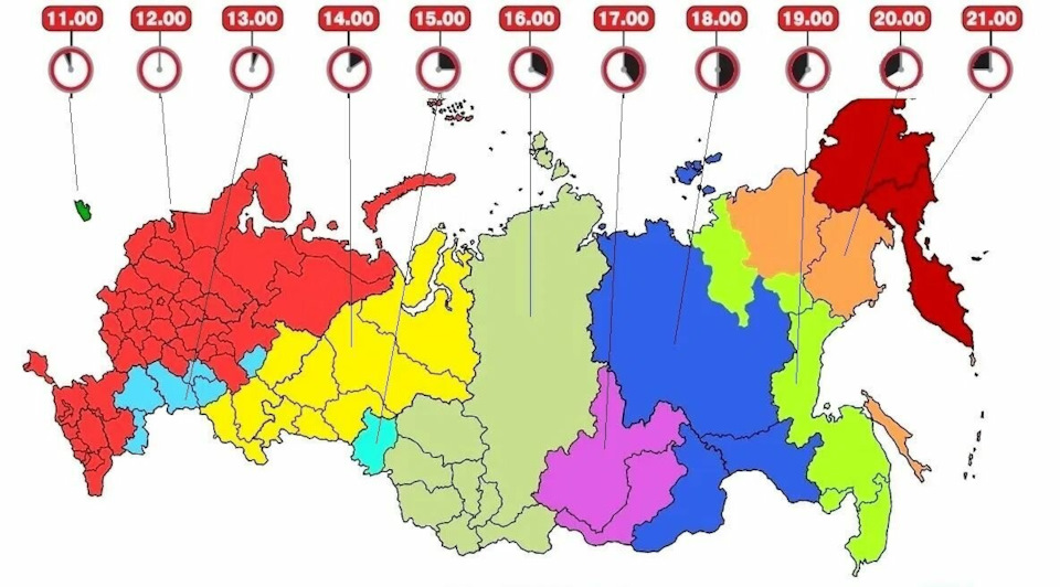 Часовые пояса в россии карта 2022