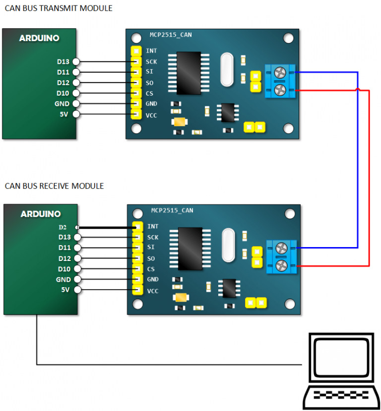 Mcp2515 схема подключения