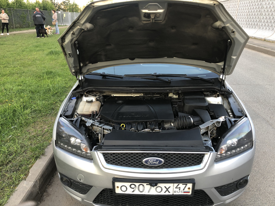 Установка газовых упоров капота — Ford Focus II Sedan, 2 л, 2007 года ...