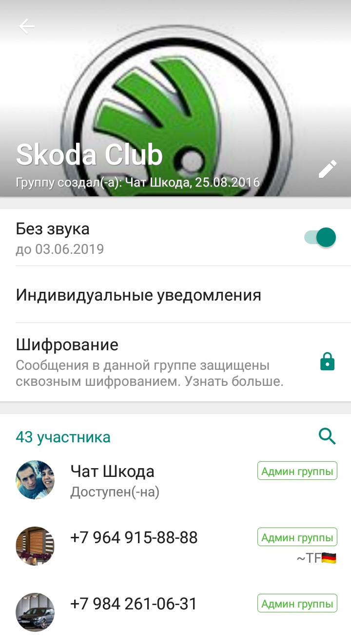 ♨️📱🤝📲Две группы в WhatsApp Шкода Клуб для общения, встреч, продажи  ништяков. — Skoda Octavia A5 Mk2, 1,8 л, 2012 года | стайлинг | DRIVE2