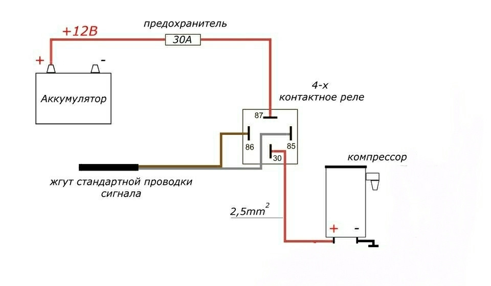 Схема реле сигнала ваз