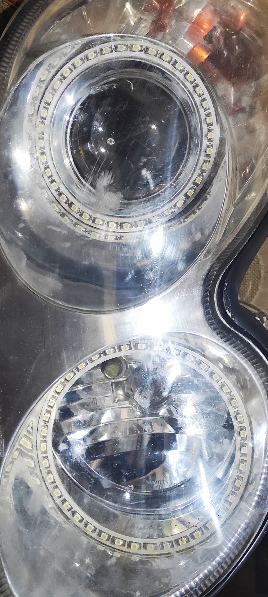 Установка ангельских глазок — Hyundai Sonata IV (EF), 2 л, 2004 года ...