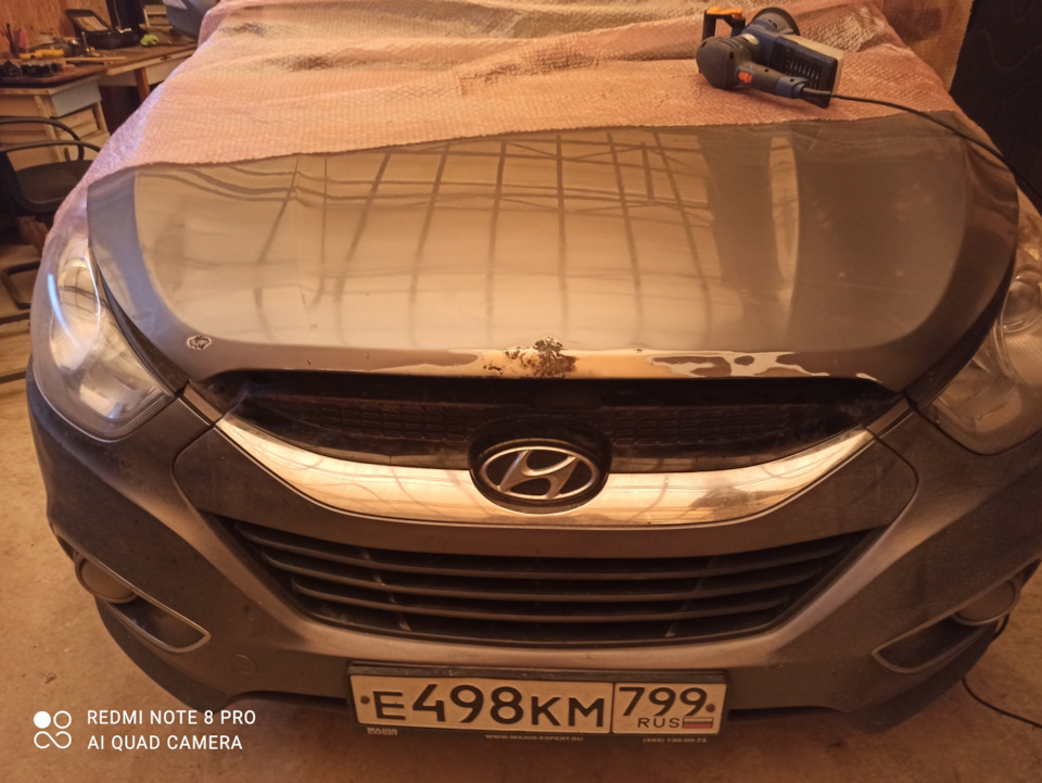 Ремонт капота (ржавчина) — Hyundai ix35, 2 л, 2011 года | кузовной ...