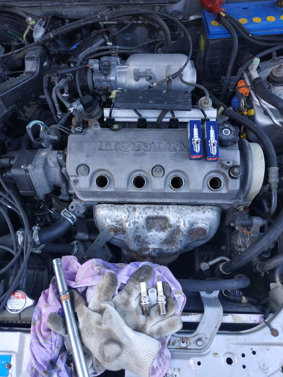 Замена свечей зажигания.DENSO. — Honda Civic (6G), 1,5 л, 1998 года ...