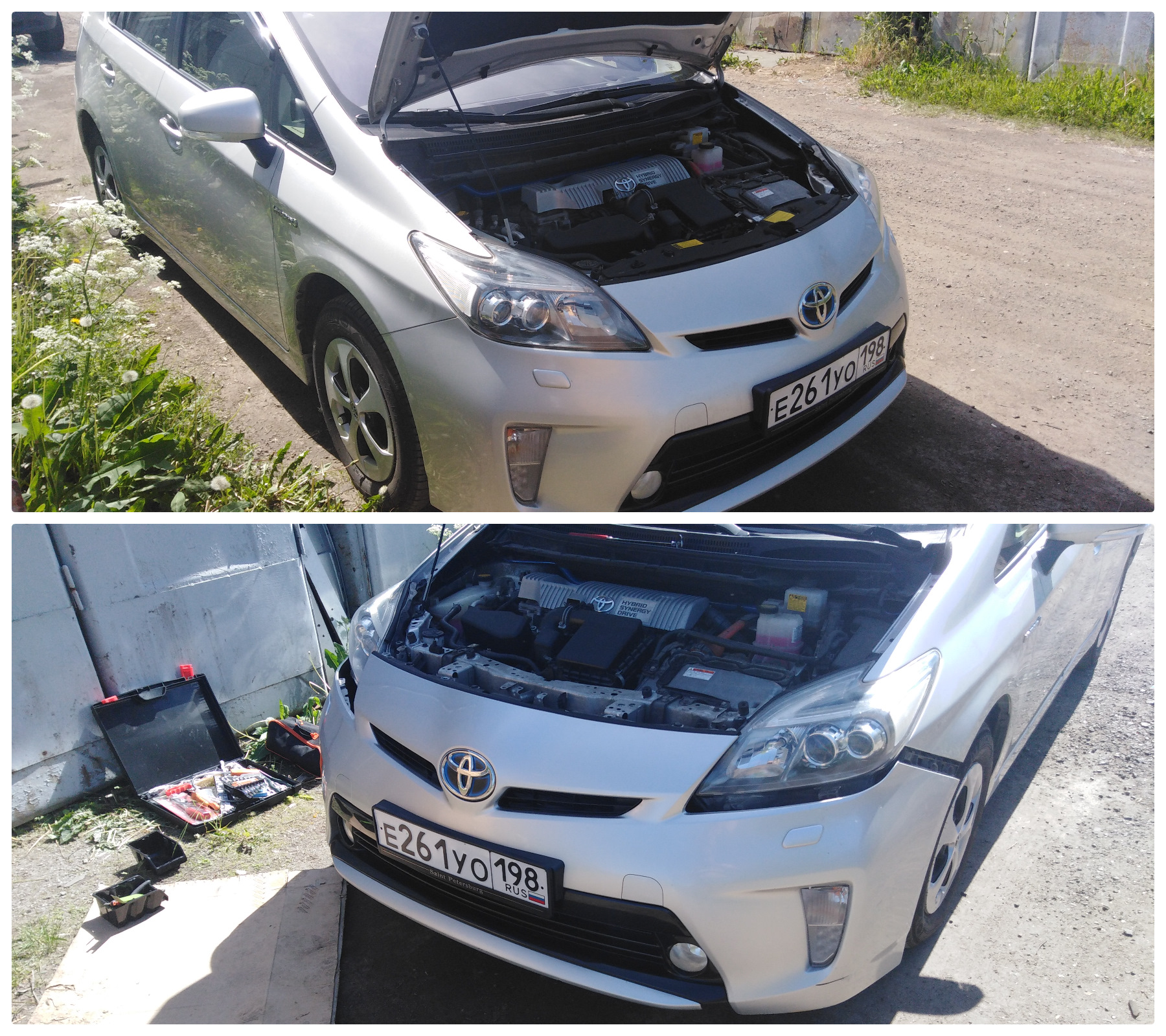 Передний обвес (установка) - Toyota Prius (30), 1,8 л, 2009 года тюнинг DRIVE2