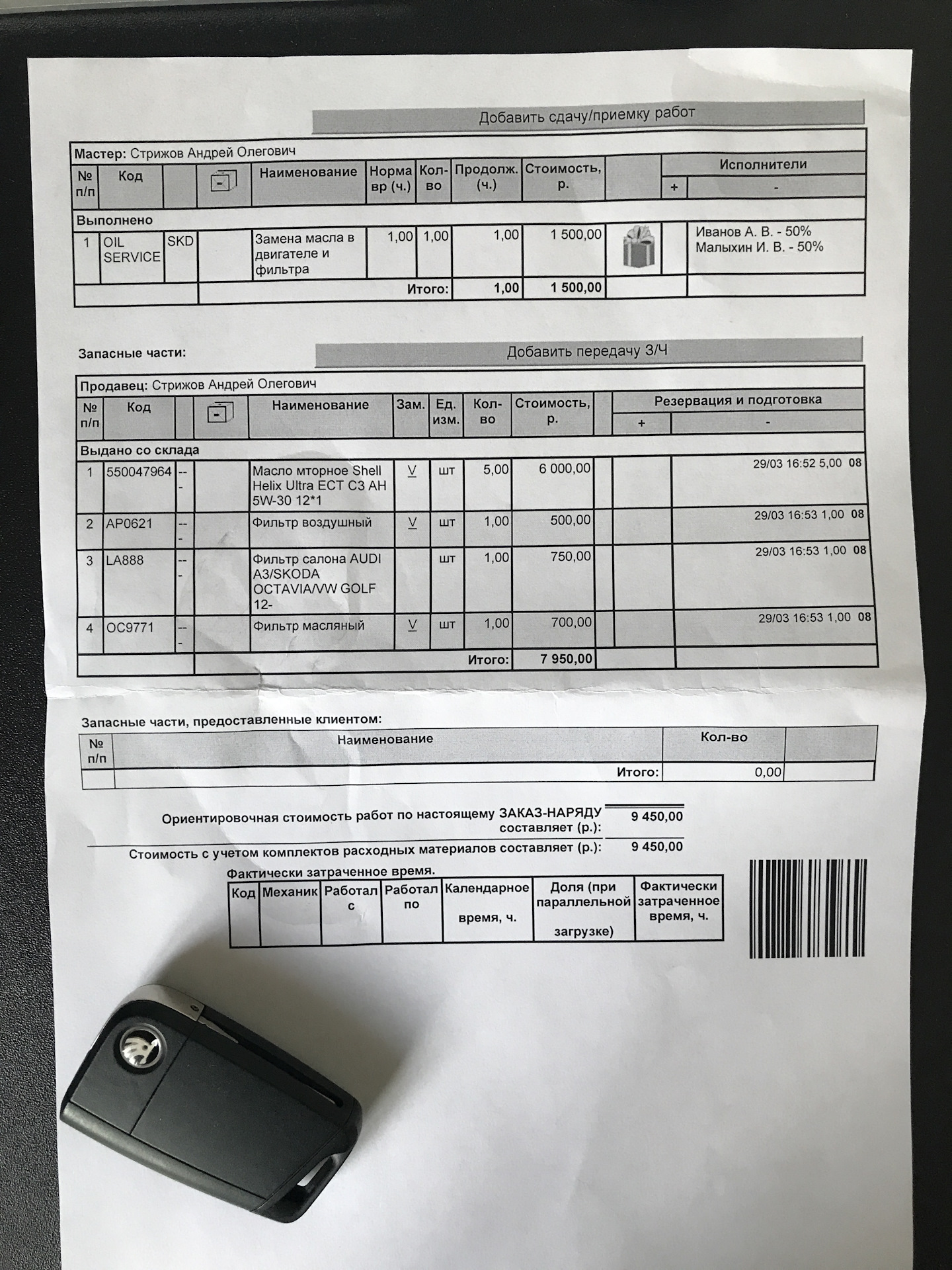 Получил машину с бесплатного ТО от Рольф-Сити — Skoda Octavia A7 Mk3, 1,4  л, 2015 года | плановое ТО | DRIVE2