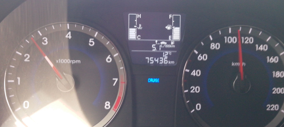 Расход по дороге на ТО. — Hyundai Solaris (1G)