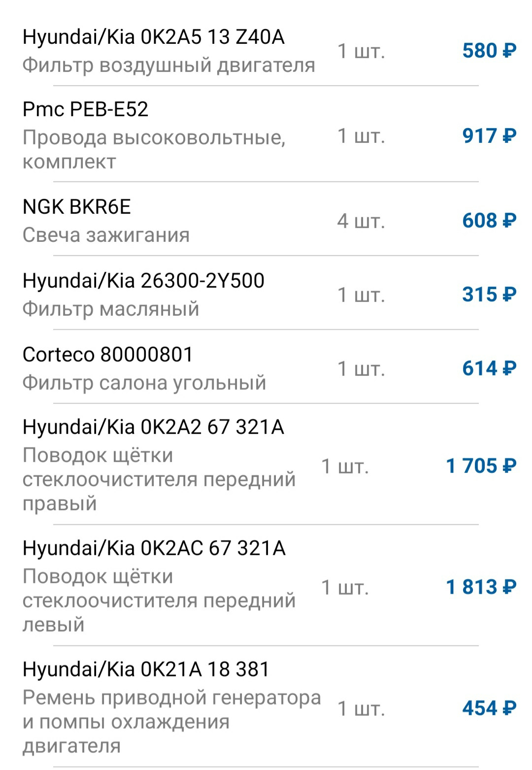Закупка по основному списку #3 — KIA Spectra, 1,6 л, 2008 года ...