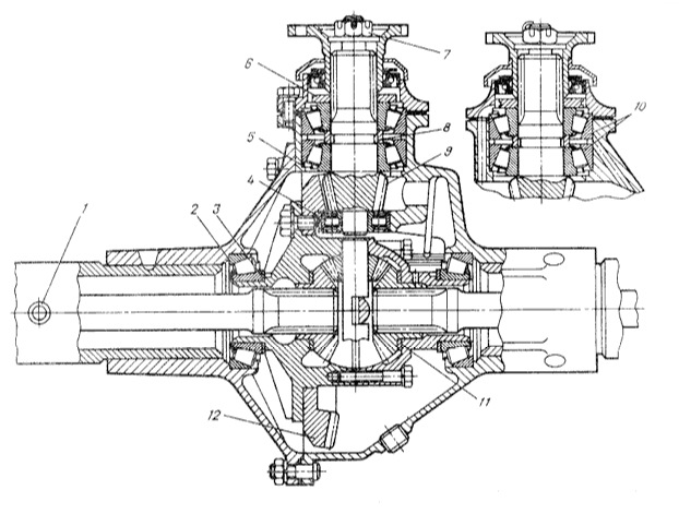 Устройство переднего моста. Редуктор заднего моста УАЗ 469 чертёж. Редуктор заднего моста УАЗ чертеж. Схема задних редукторов военных мостов УАЗ 469. Задний мост УАЗ 469 чертеж.