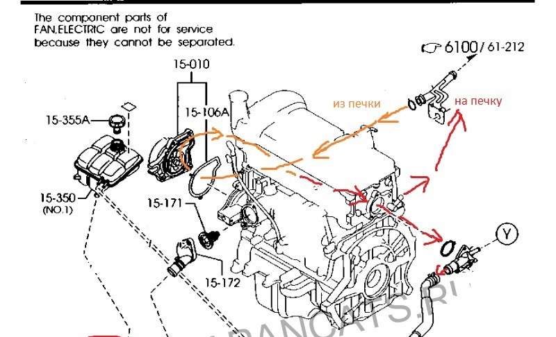 Схема печки мазда 6 gg