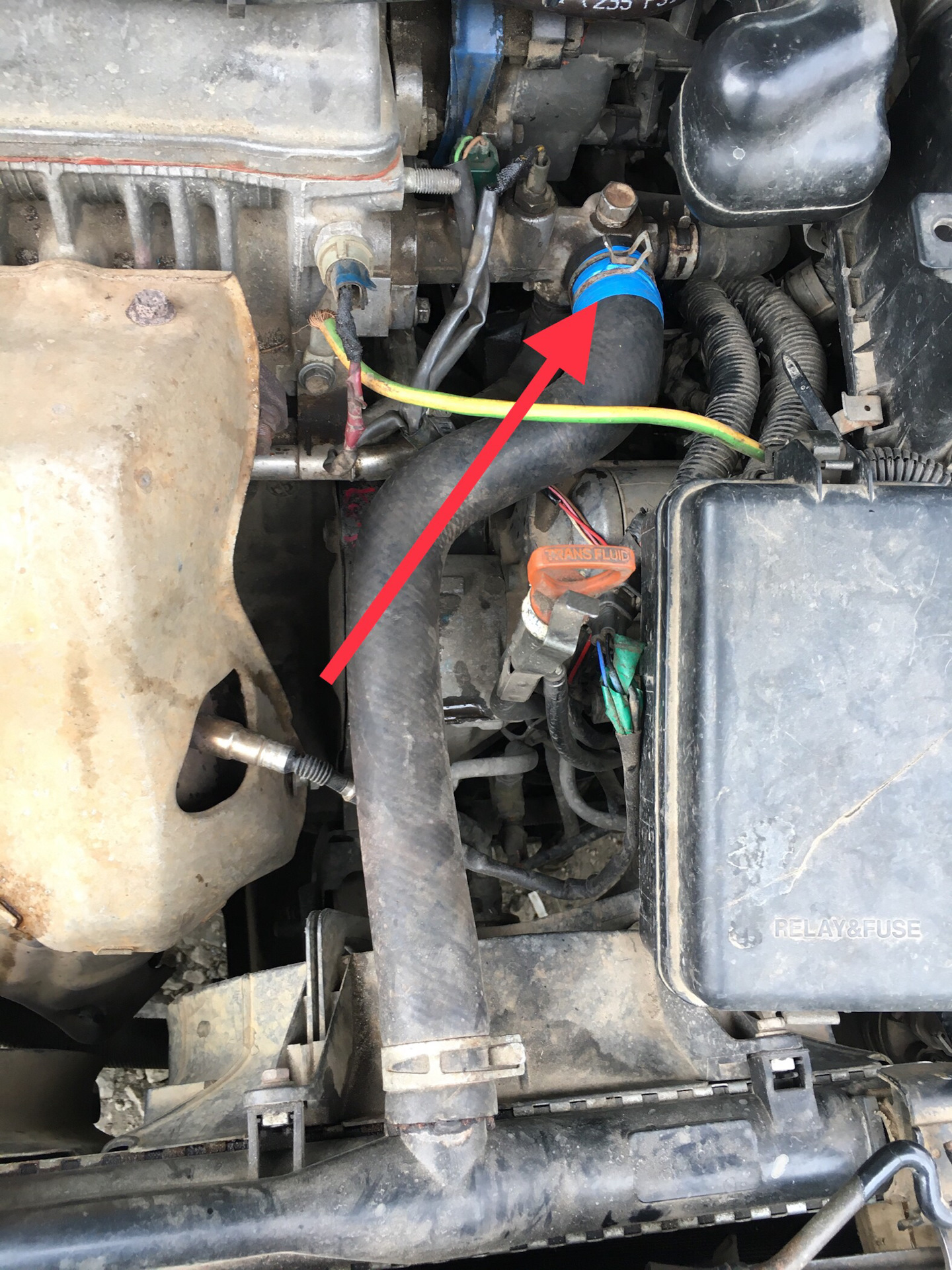 Верхний Патрубок радиатора — Toyota Caldina (190), 2 л, 1995 года ...