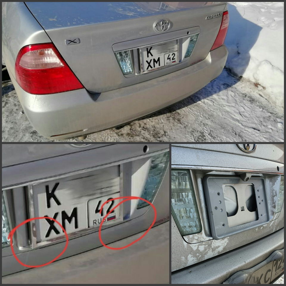 Японская рамка на Русский ГОСТ (гос номера) — Toyota Corolla (120), 1,5 л,  2006 года | стайлинг | DRIVE2