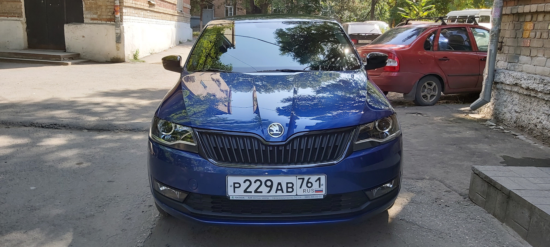 Тонировка Skoda Rapid синий