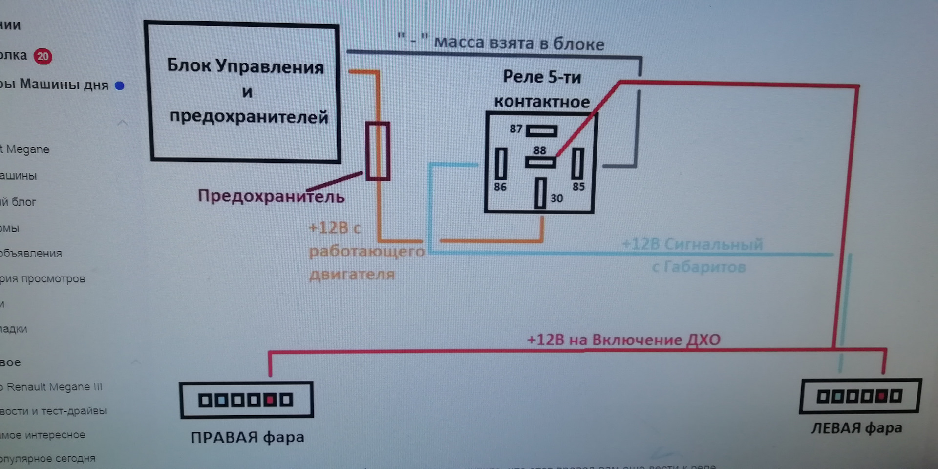 Как включить дхо на рено меган 3