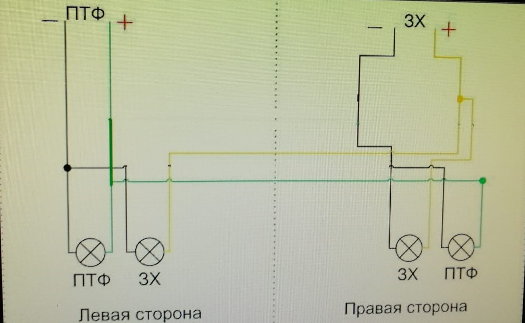 Схема лампы заднего хода