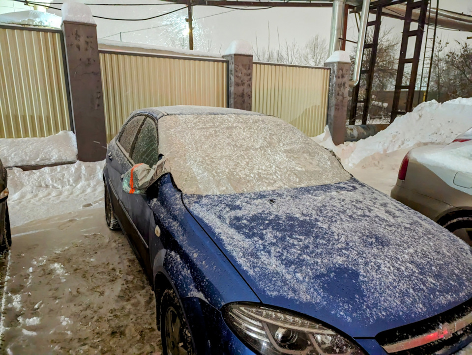 Зимняя накидка на лобовое стекло — Chevrolet Lacetti 5D, 1,6 л, 2008 ...
