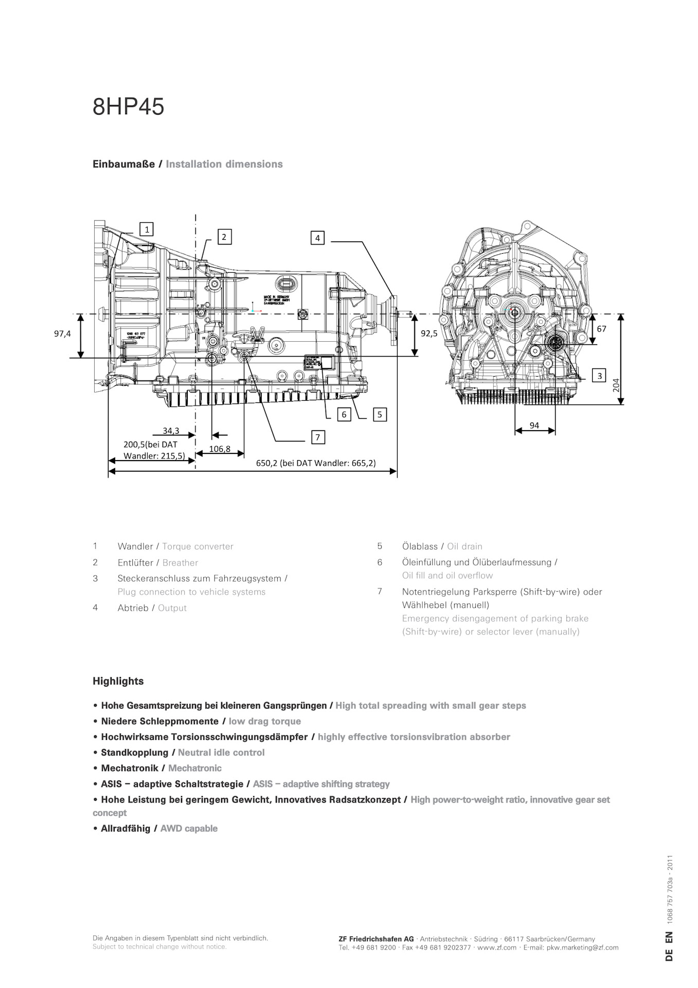 Схема акпп 8hp45