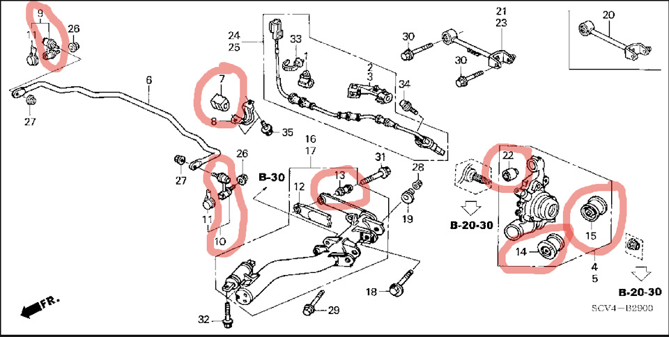 Сайлентблоки задней подвески хонда срв 3 схема