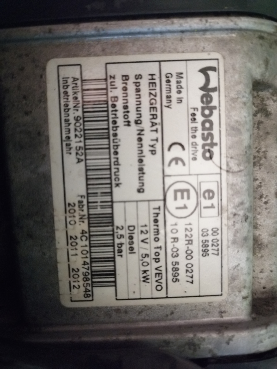 ЭБУ Webasto Thermo Top EVO 4 дизель Нужна помощь? — DRIVE2