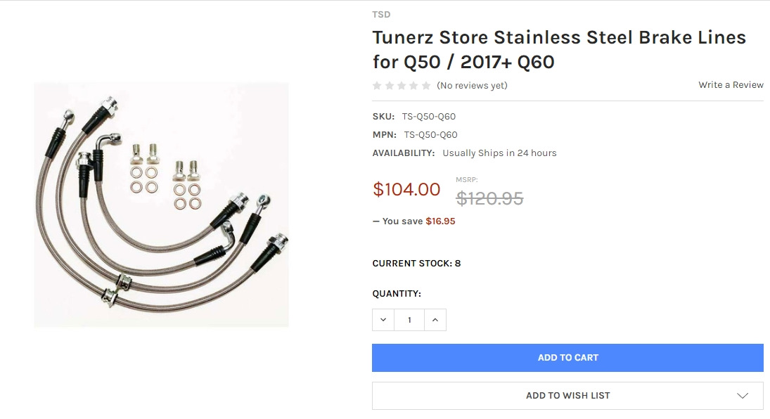 Передние суппорта PowerStop — Infiniti q50, 3 л, 2019 года тюнинг