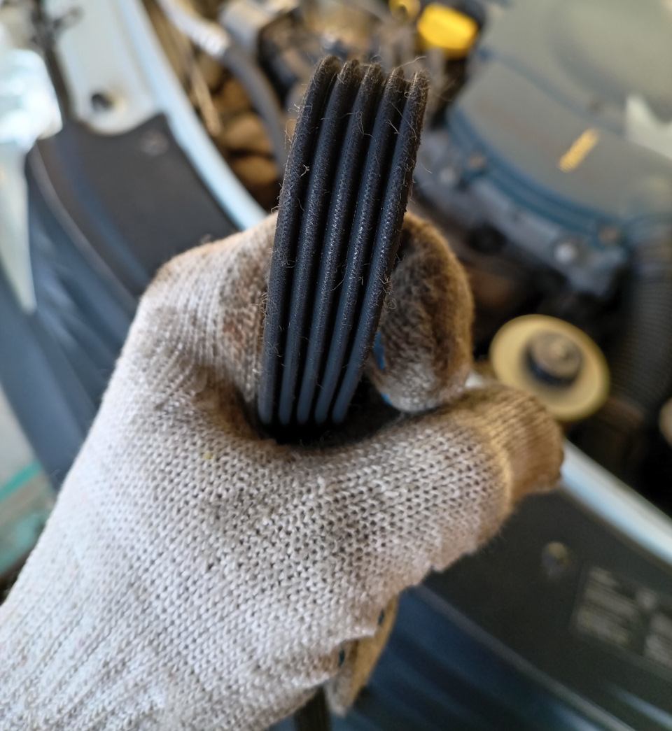 состояние старого ремня — Renault Logan (1G)