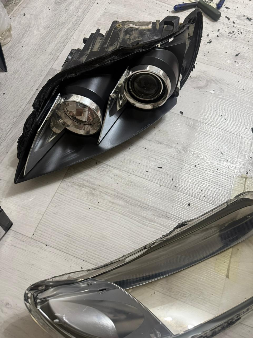 Зачистка уставлены линзы. — Audi Q7 (1G)