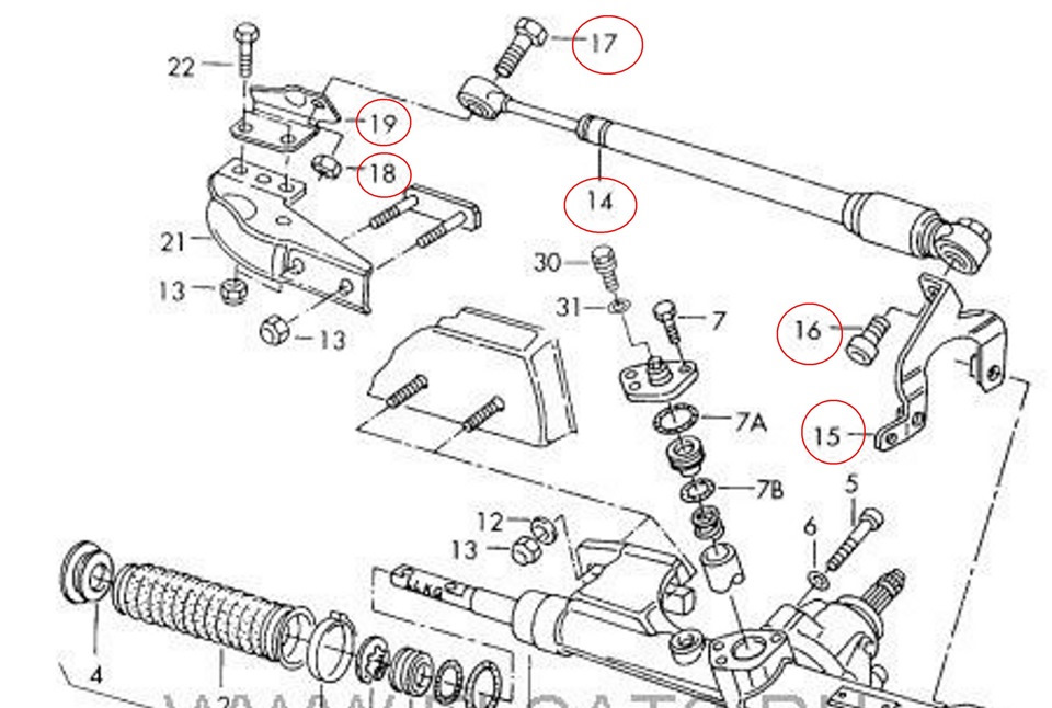 демпфер рулевой рейки Б4 — Audi 80 (B4), 2 л, 1992 года | аксессуары ...