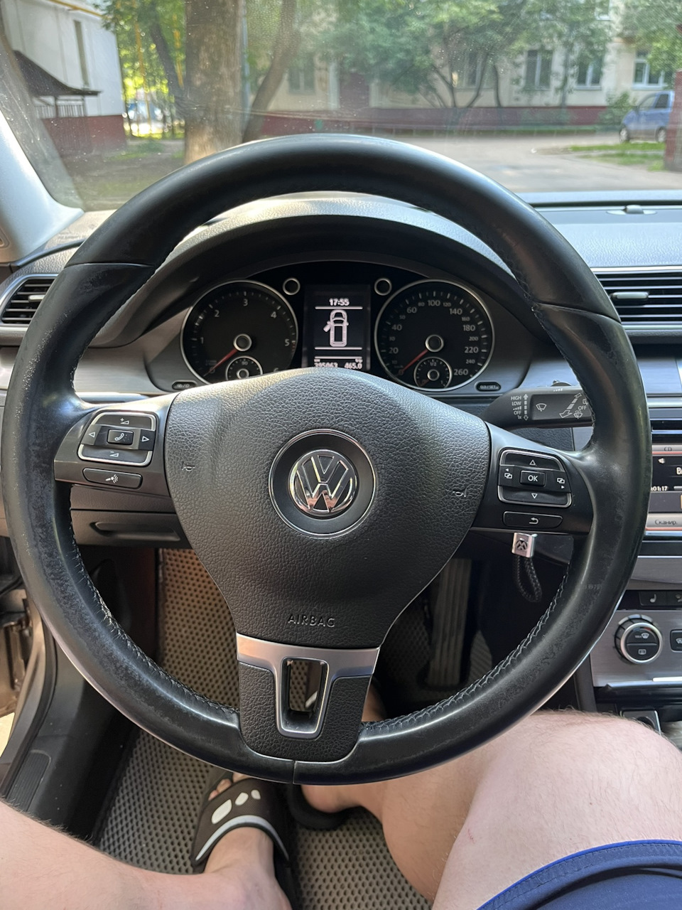 Перешивка руля в иск.кожу Наппа. — Volkswagen Passat Variant (B7), 2 л ...